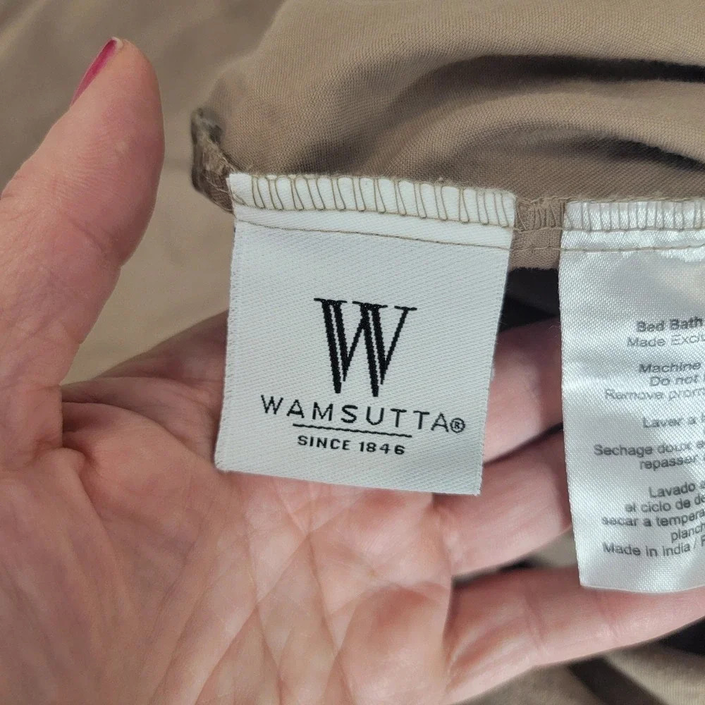 Wamsutta Tan Brown 100% Cotton Full/Double Duvet Cover Button Closure Neutral